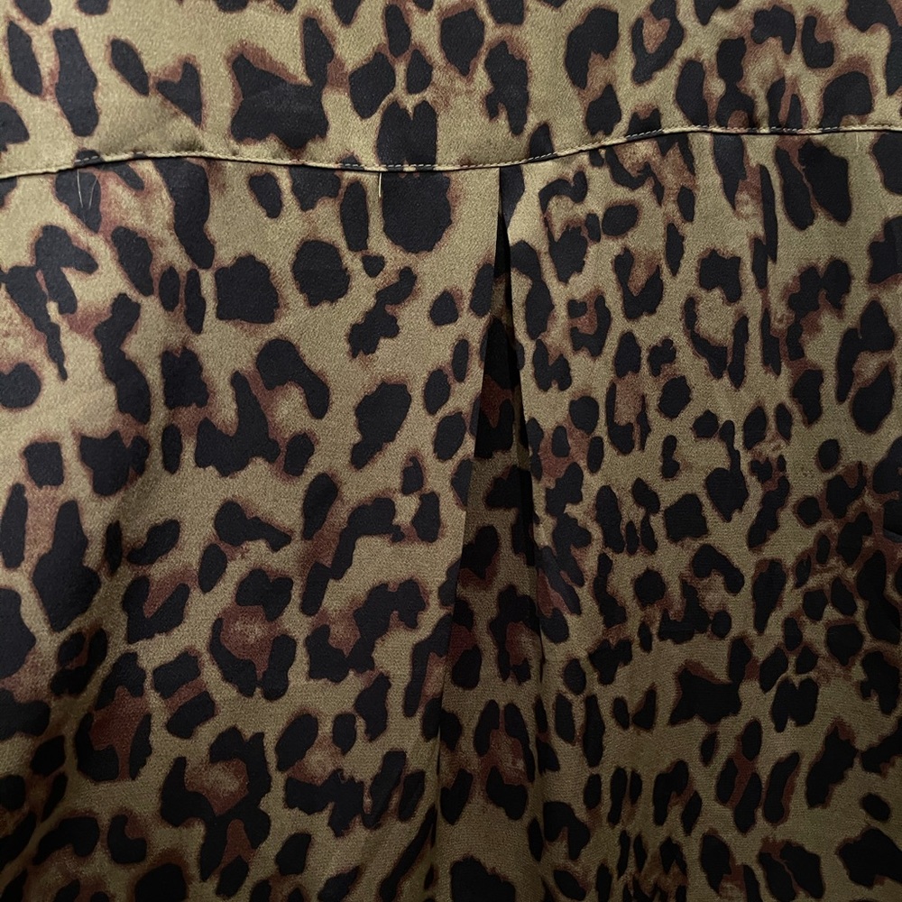 Karlie Olive Leopard Print Button Up Blouse - image 8